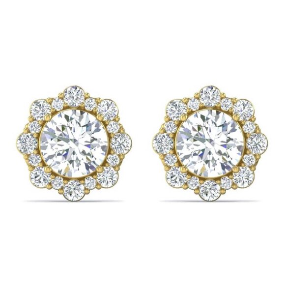 Herren 14K Vergoldet Eisblume Cluster Sterlingsilber